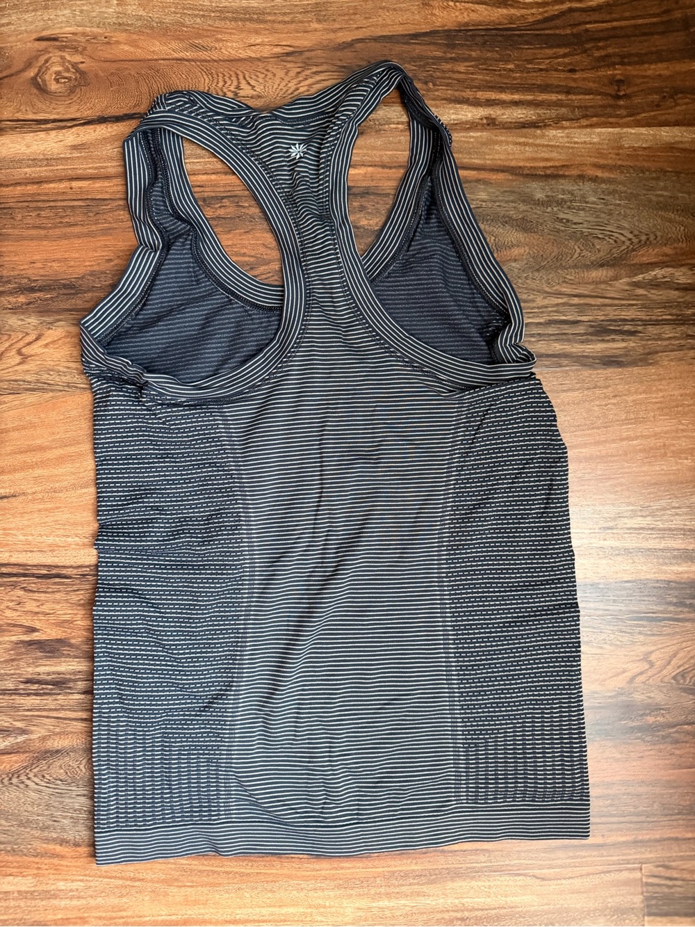 Athleta Black & Gray Striped Racerback Tank
